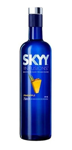Imagen 1 de 1 de Vodka Skyy Pineapple 750cc Pack Por 3 Unidades