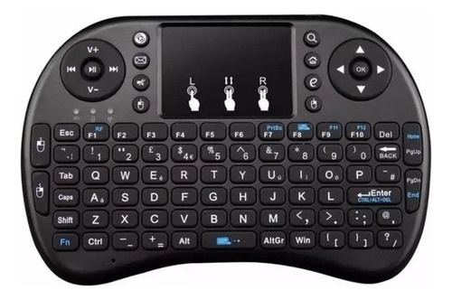 Mini Teclado Air Mouse Touch Inalambrico Smart Tv Box Pc Teclado Negro Idioma Español Latinoamérica