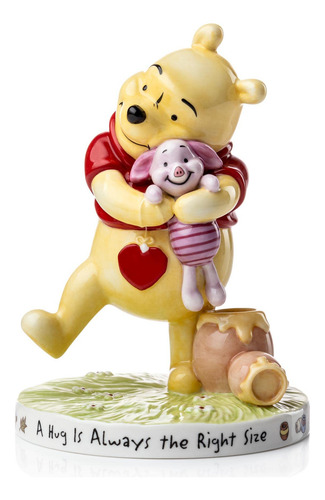 Figura Winnie Pooh Y Piglet Abrazo En Porcelana 13.5 Cm