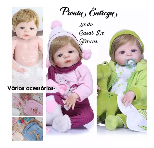 NPKCollection Bebe Reborn Gemeos Lifelike Silicone Reborn Baby Doll 22inch  Boneca Reborn Dolls for Girls Juguetes