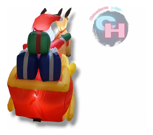 Inflable Navideño Trineo De Santa Con Led De 2.2 M