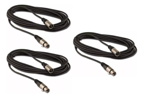 Pack 3 Cable Extensión Dmx - Xlr3 4.5 Metros