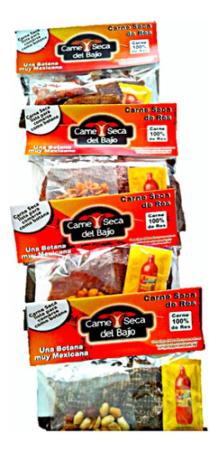 Carne Seca En Bolsa De 40gr Con Salsa Y Cacahuates Incluidos