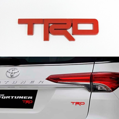 Emblema Logo Toyota Trd Rojo Metálico Para Parrilla Tuning