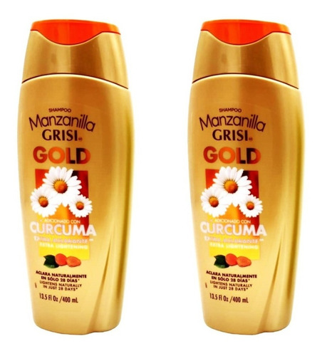 Pack 2 Shampoo Manzanilla Grisi Gold Aclarante Cúrcuma 400ml