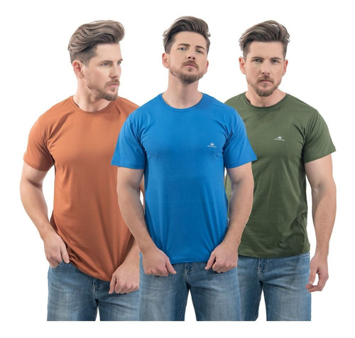 Kit 4 Camiseta Premium Qualidade Tecido Algodão Curta Básica