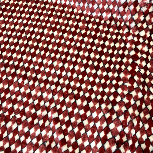 Tela Piel Estampada Arlequín 1,55 M De Ancho Rojo Dibujo