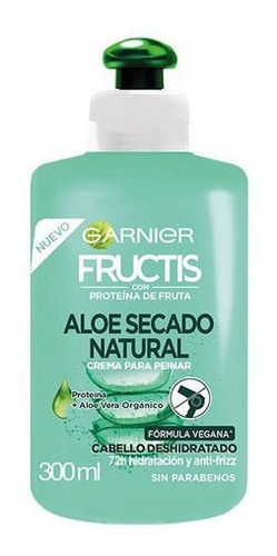 Crema Para Peinar Garnier Fructis Aloe Secado Natural 300 Ml