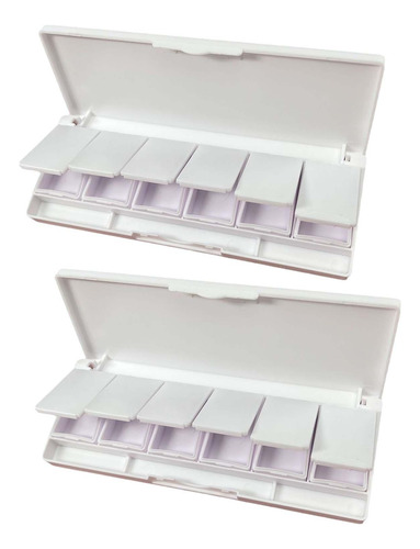 2 X Contenedores Vacíos Recargables Diy 6 Compartimentos