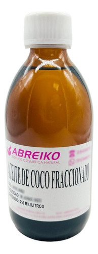 Aceite Esencial Abreiko Aceite De Coco Fraccionado Uso Cosmetico Sin Olor 250ml