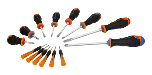 Juego De Desarmadores. Mango Comfort Grip. 14 Piezas. Bliste