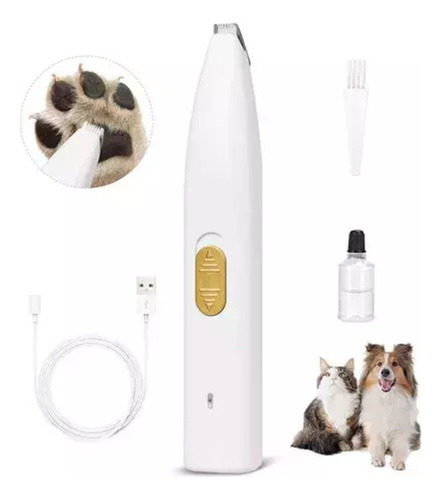 Cortadora Pelos Inalámbrica Perros Gatos Recargable Usb Blanco