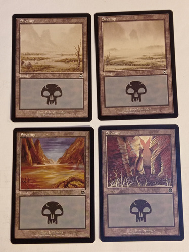 Set 4 Cartas Magic Pantano Swamp Land 1999 Mercadian Masques