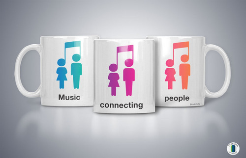 Imagen 1 de 2 de Taza Music Connecting People. Mug Design. Apta Microondas
