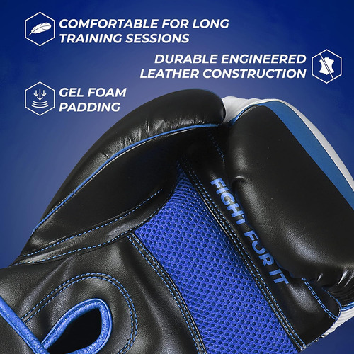 Guantes De Boxeo Sanabul 8 Oz Black/metallic Blue