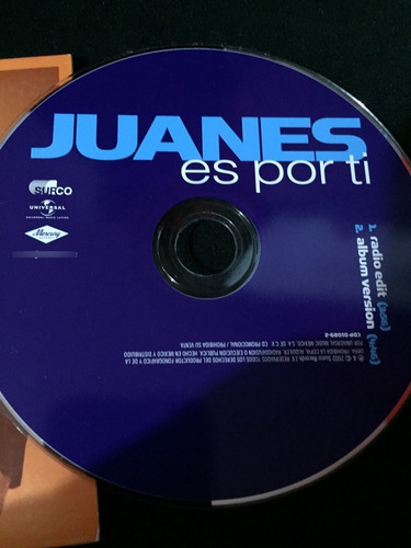 Juanes Es Por Ti - Cd - Disco - Promo Maxi (Usado)