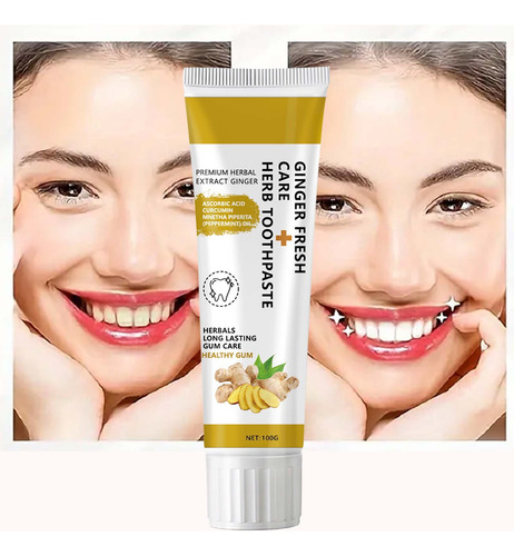 60g De Creme Dental De Gengibre Que Protege O Hálito Fresco