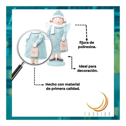 Imagen 2 de 7 de Muñecos Navideños Running Angelito Vestido