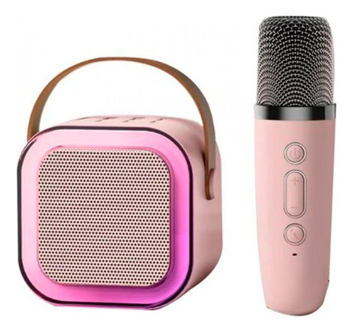 Caixa Som Karaokê Infantil Bluetooth Microfone Sem Fio Led