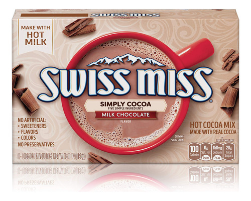 Swiss Miss Simply Cocoa Milk Chocolate Mezcla De Cacao Calie