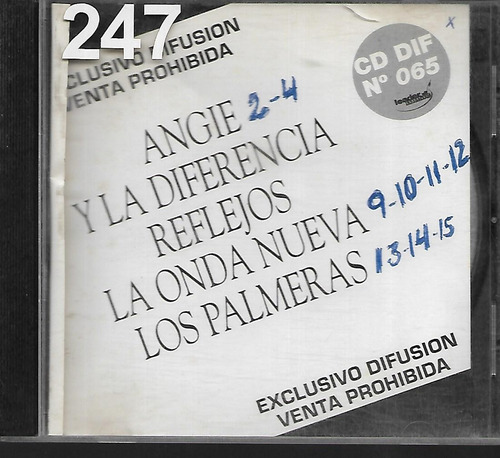 Los Palmeras La Onda Nueva Angie Dif Cd Dif,065 Mat.de Radio