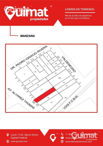 Imagen 6 de 9 de Terreno - Villa Urquiza - Lideres En Terrenos - Guimat Propiedades