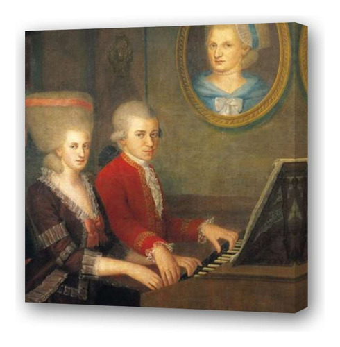 Cuadro 20x20cm Mozart Con Su Familia Pintura