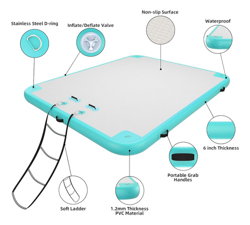 Plataforma Flotante Inflable Para Piscina Y Playa Con Superf