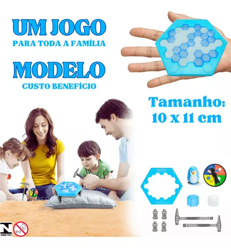 Kit 2 Jogos Brinquedo Pinguim Numa Fria Quebra Gelo Criança + Jogo