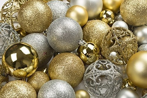 Bolas Para Arbol De Navidad X 100u. Surtido Oro / Plata