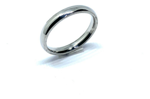 Imagen 3 de 5 de Anillo Argolla De Acero Inoxidable Plateado 3mm
