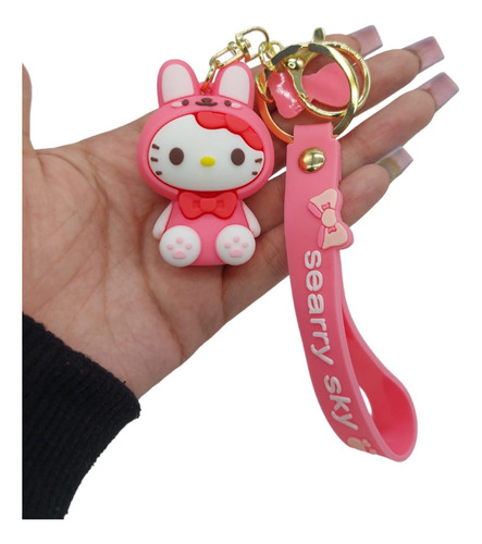 Llavero Hello Kitty Disfraz Osito Kawaii Goma 04