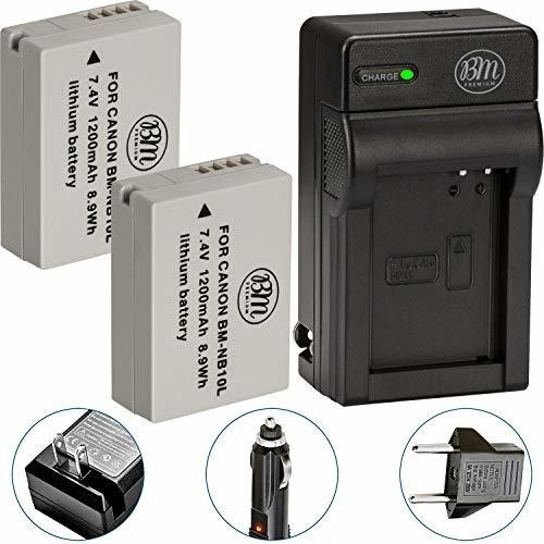 Bm Premium 2 Paquetes De Bateria Nb-10l Y Kit De Cargador Pa