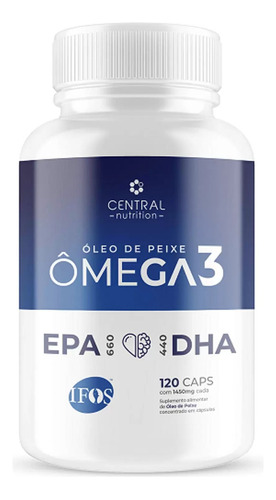 Ômega 3 660epa 440dha Ifos - 120 Capsulas Central Nutrition Sabor Natural