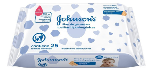 Johnson's toallitas Humedas Libre De Gérmenes X 25 Un. Bebé