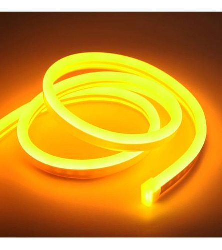 Fita Led Neon Mangueira 120 Leds Ip65 5 Metros Fonte Luz Laranja