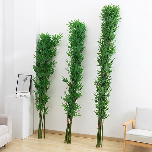 Kit 10 Haste Bambu Da Sorte Artificial Grande Arranjo Verde