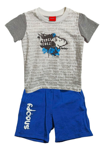 Conjunto Peanuts Snoopy Set 2 Pz Azul Para Niño 5866