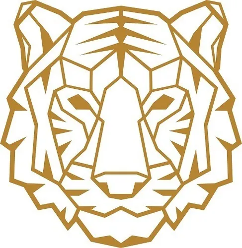 Leopardo Geométrico Decorativo De Adorno En Mdf 3 Milímetros
