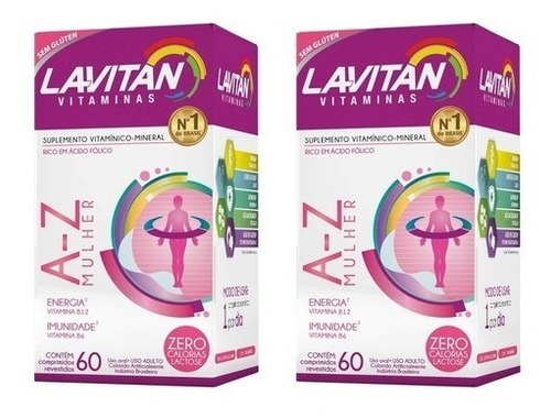 Suplemento em 60 Cimed  Polivitamínicos Lavitan vitaminico Lavitan em caixa de 100mL 2 un  pacote x 2 u