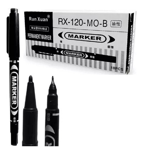 Marcador Permanente Punta Fina Marker Permanent Pack 10 Piez