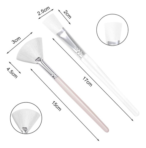 Brochas Para Máscara Facial Con Abanico Suave, 20 Cepillos