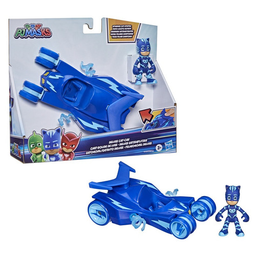 Set Figura Catboy + Gatomovil De Lujo Pj Masks Súper Rayas