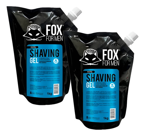 Refil Shaving Gel 1k Fox For Men 2 Unidades Menthol