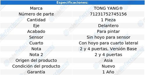 Defensa Delantera S/hoyo P/sensor 320i 12