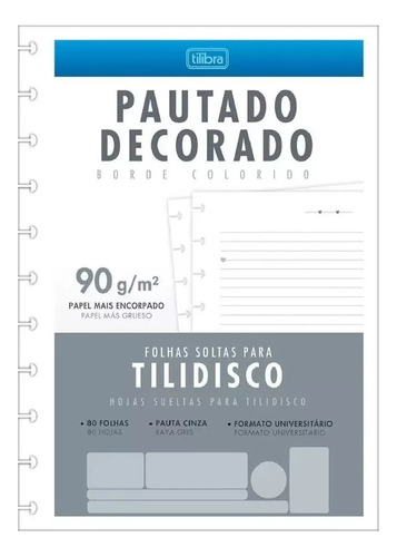 Refil Bloco Tilidisco Inteligente Decorado 90g 80fls Tilibra