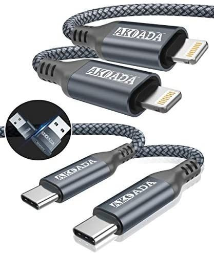 Akoada Usb De 10 Pies C A Rayo Cable Paquete De 2 De Apple 