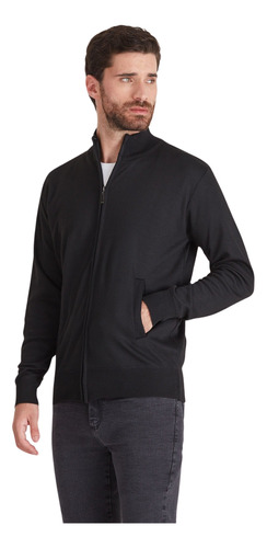 Sweater Macowens Campera Lisa Negro Hombre 609260140002