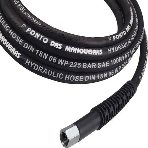 05mts Mangueira Trama Aço Compatível Lavadora Tekna Hlx 110 Cor Preto
