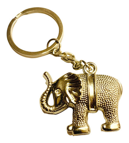 Llavero Metal Elefante 3d Proteccion Familia Feng Shui Plata